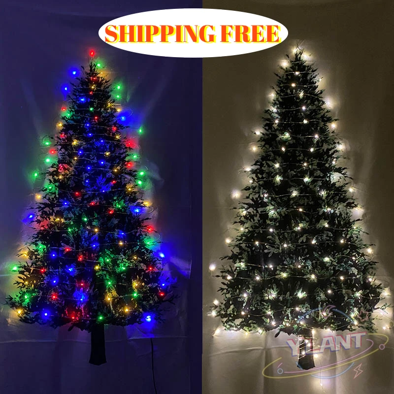 

Рождественский гобелен 150x70 см, настенный подвесной гобелен на рождественскую елку с гирлянсветильник 10 м для спальни, гостиной, украшение