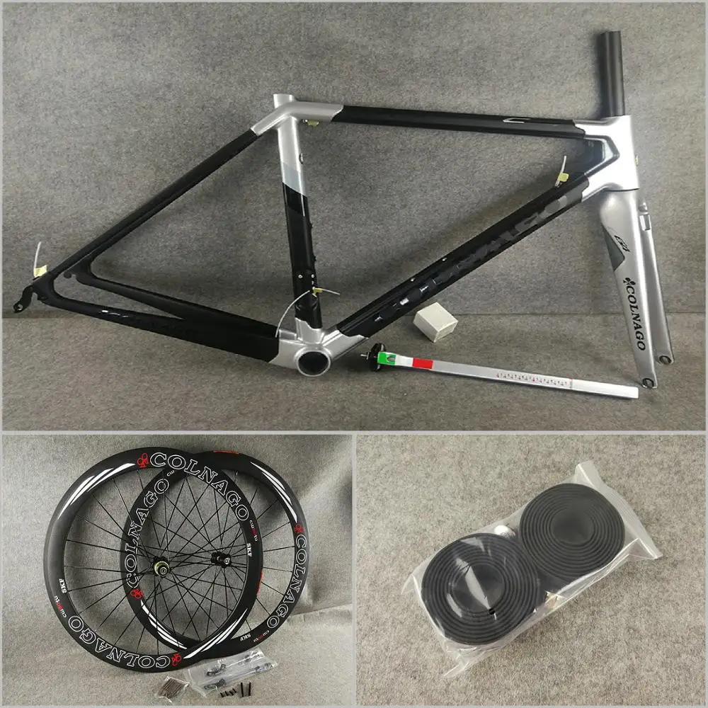 T1100 UD серебристо-черные Colnago C64 карбоновые шоссейные рамы и 50 мм карбоновые колеса 23 мм ширина Novatec A271 ступицы EMS UPS XDB