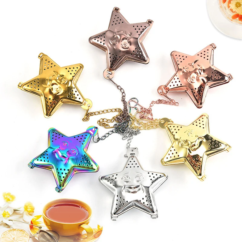 

Star Shaped Tea Mesh Infuser Colorful Stainless Steel Tea Strainer Spice Filter For Kitchen Tools Accessories MOWA889
