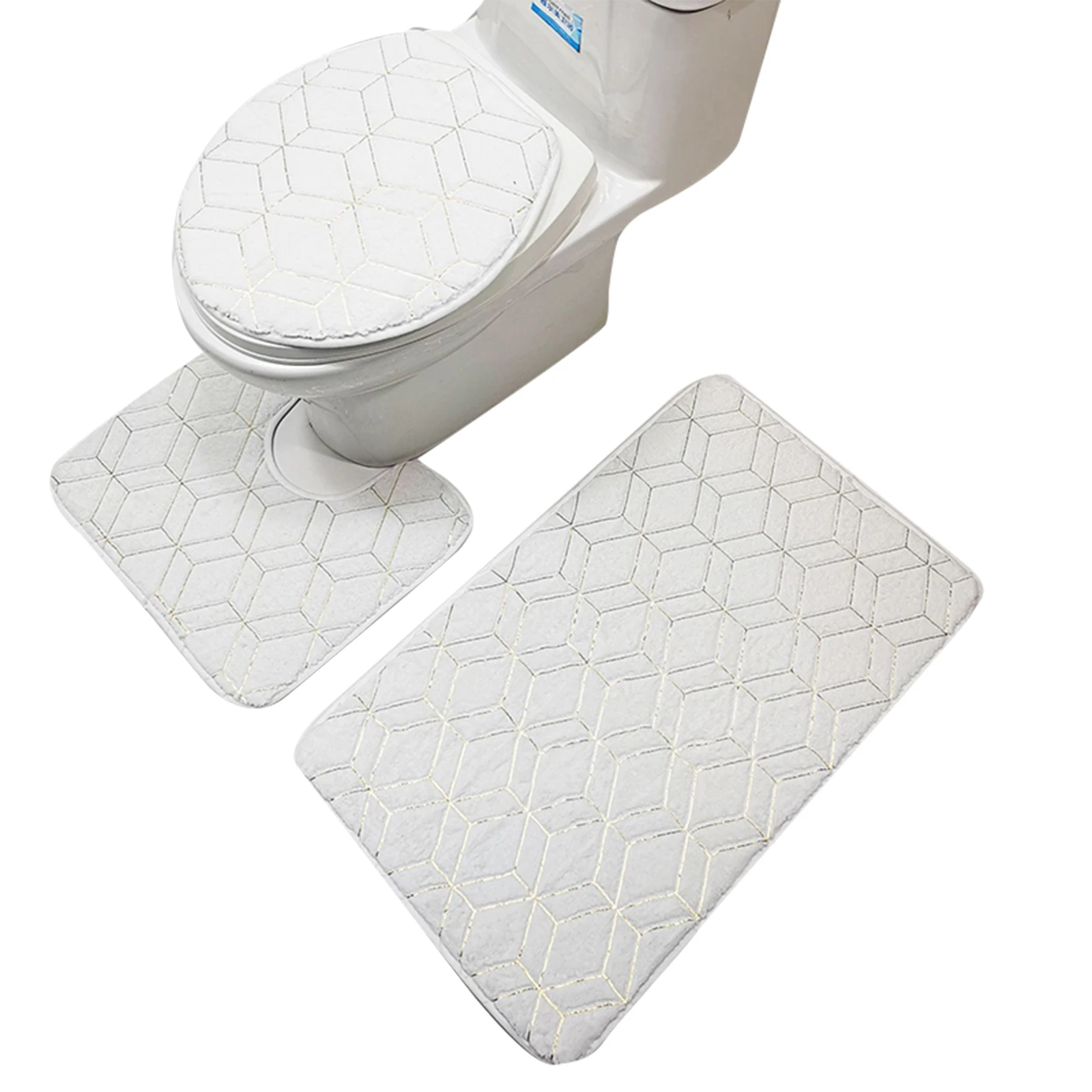 

Polyester Geometric Carpet Suit with Three-Spieces Absorption Non-Slip Comfortable Safe for Bathroom Kitchen BOM666