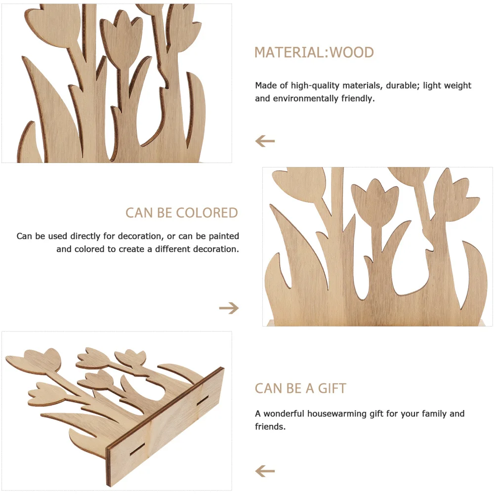 

2Pcs Decorative Wooden Adornment Bride Bridegroom Design Photo Ornament Khaki