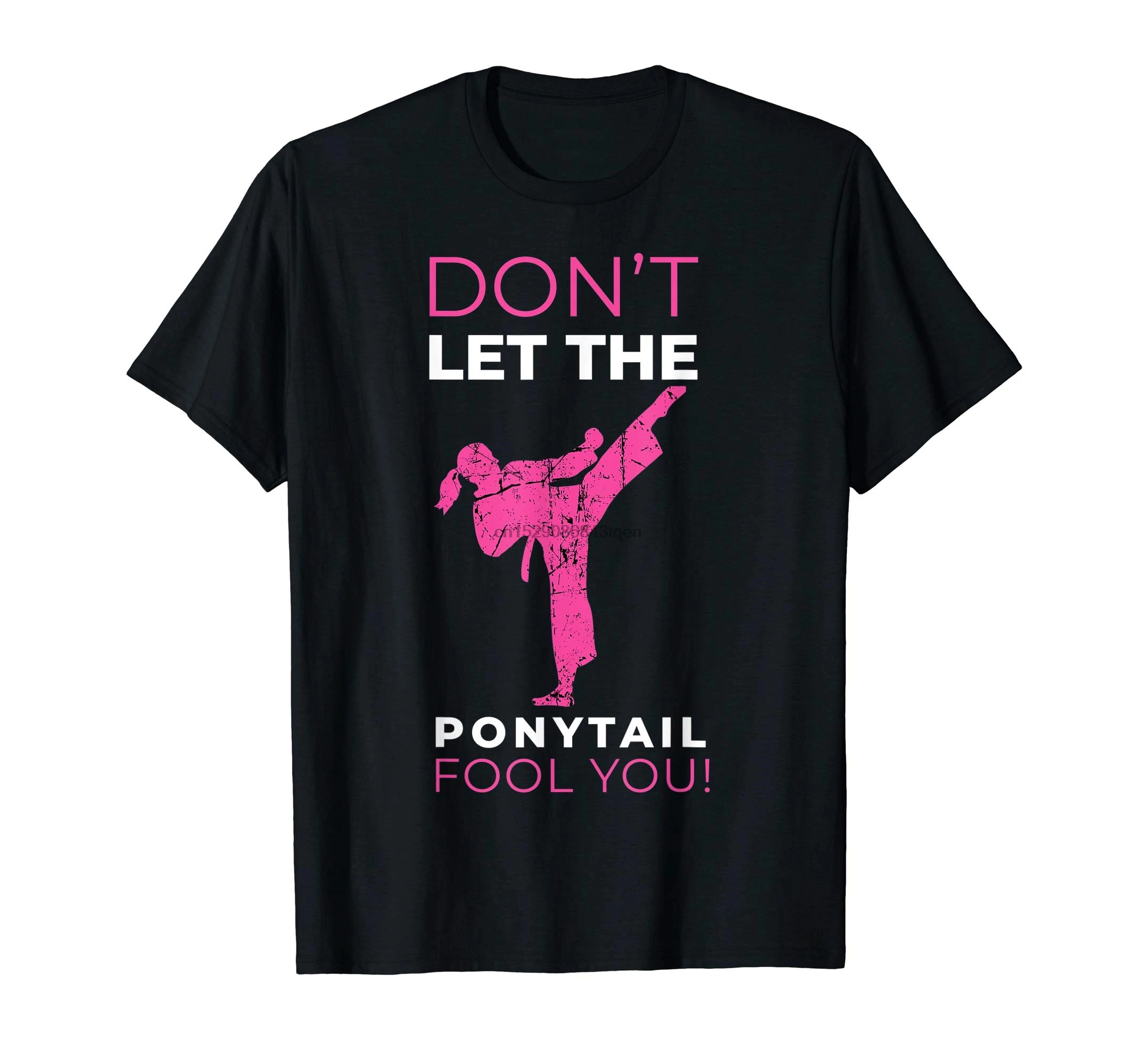 

Karate Girl-Men's T-Shirt-Black Dont Let The Ponytail Fool You Funny T-Shirt For