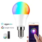 Сотовый телефон WiFi Голосовое управление RGB Энергосберегающая Затемняющая Светодиодная лампа многоцветные умные светильник почки 10 Вт E14 управление через приложение AlexaGoogle