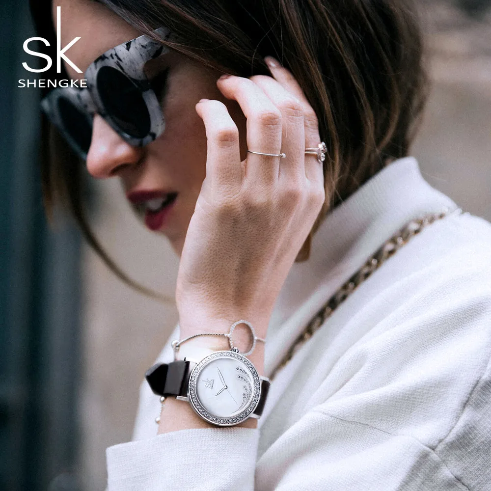 

SHENGKE SK Women Watch Top Brand Luxury Rhinestone Fashion Ladies Watch Clock Sartre Reloj Mujer Relogio Feminino