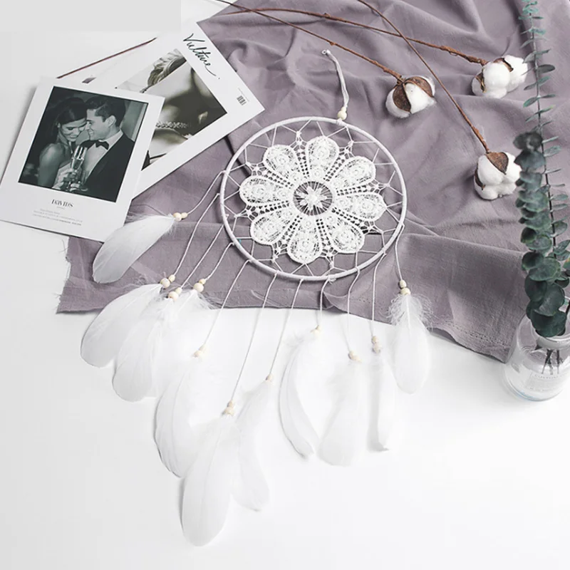 Перьевое кружево Ловец снов свадебное украшение подарок внутреннее XR115 | Дом и