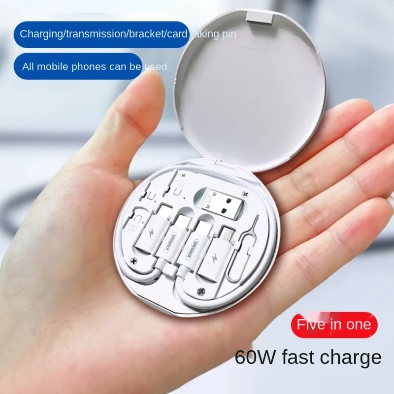 

Mobile Phone Accessories Data Cable Multifunctional 5-in-1 Connector Conversion Portable Charging Cable for iPhone Huawei