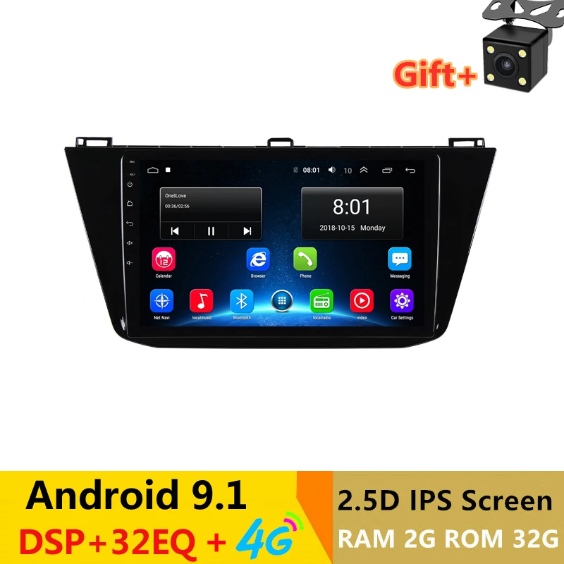 Автомагнитола 9 &quot 2 Гб ОЗУ Android DVD видео GPS для VW Volkswagen Tiguan 2017 2018 автомагнитола