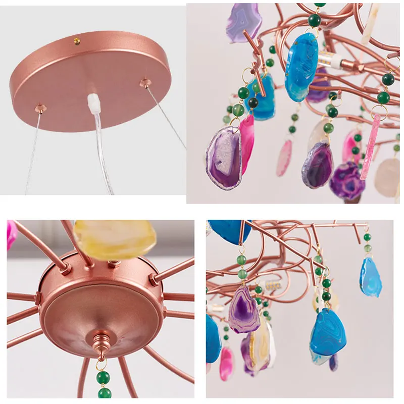 Светодиодная люстра G4 с натуральным цветным агатом лампа