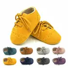 Туфли детские хб, на шнуровке, Нескользящие, желтые, коричневые