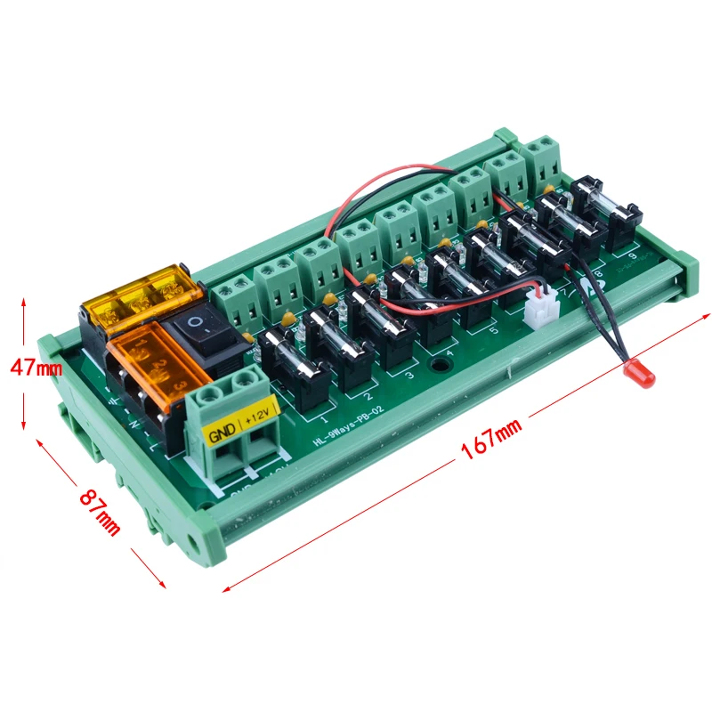 9 way 18 полосный клеммный блок 12 В постоянного тока для переключения питания