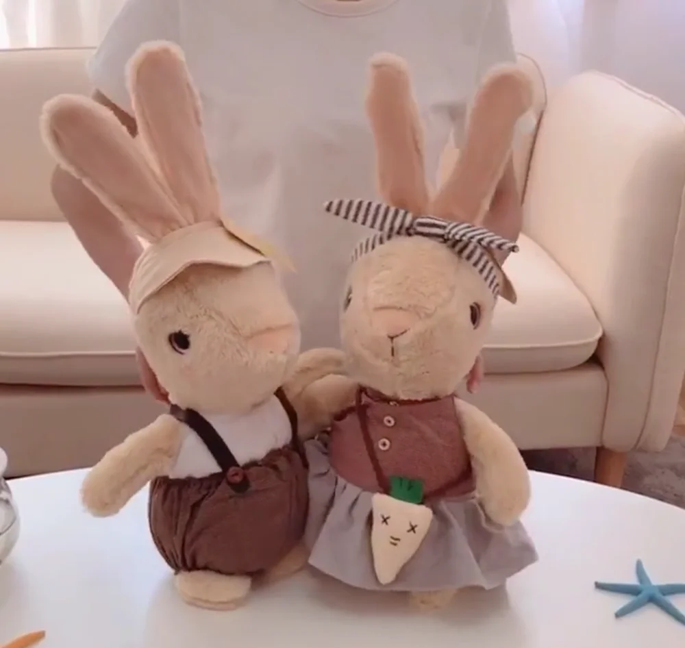 Candice guo plush toy stuffed doll cartoon animal rabbit lover cute bunny countryside style dress baby birthday gift present 1pc | Игрушки и
