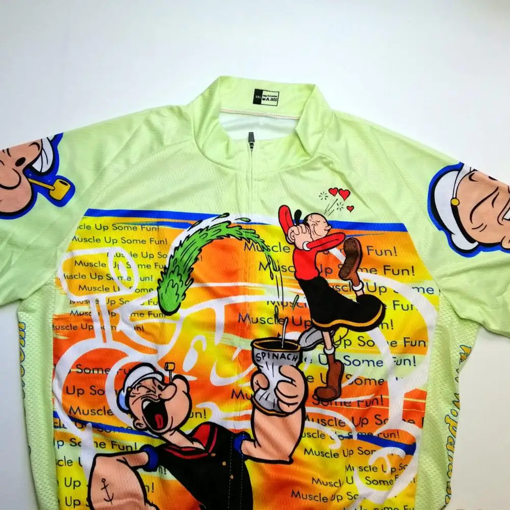 Мужские майки для велоспорта Popeye осенняя одежда спортивный велосипед Джерси