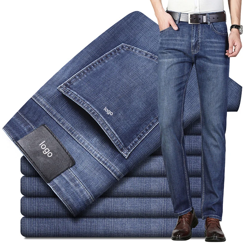 

Luren Foreign Trade New Loose Elastic Jeans Business Youth Jeans Bule Jeans Cutton Men Fashion Denim Jeans