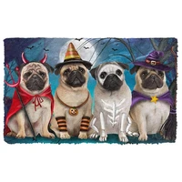 cloocl halloween doormats 3d graphic english bulldog animals dogs halloween doormat pets outdoor indoor mat kitchen mats