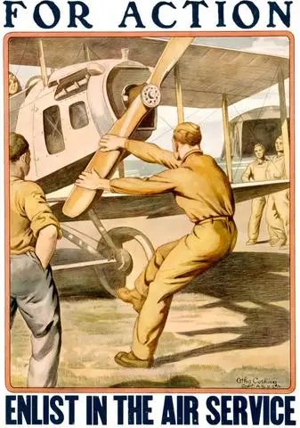 Постер Enlist in the Air Service Plane Funs Travel Tour винтажные настенные стикеры сделай сам на