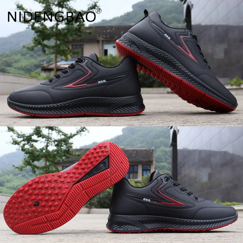 Autumn Winter Men Sneakers Running Shoes Thick Sole Lace Up Waterproof Outdoor Walking Sports Shoes Casual Footwear Gym Trainers