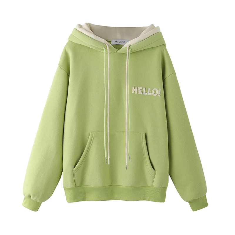 Новинка 2020 Женские флисовые толстовки с капюшоном зимние японские модные