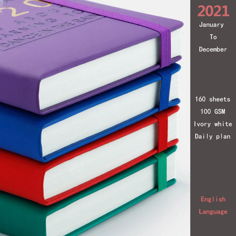 Высококачественный ежедневник на 2021 январь-декабрь английском языке утолщенный