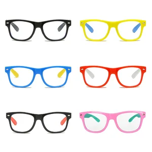 Анти-синий светильник, детские очки для мальчиков и девочек, квадратные оптические оправы для очков, компьютерные прозрачные очки, очки для чтения ярких цветов