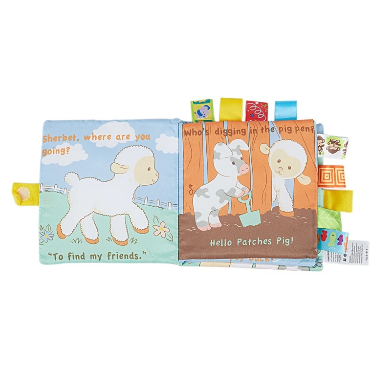 

Baby Learning&Education Animal embroidery Soft Cloth Book animals Fabric Book Infant Baby Early Education Cloth Books goat