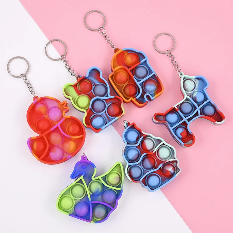 Недорогой Мини-пузырь сенсорные игрушки-антистресс брелок простой мягкий