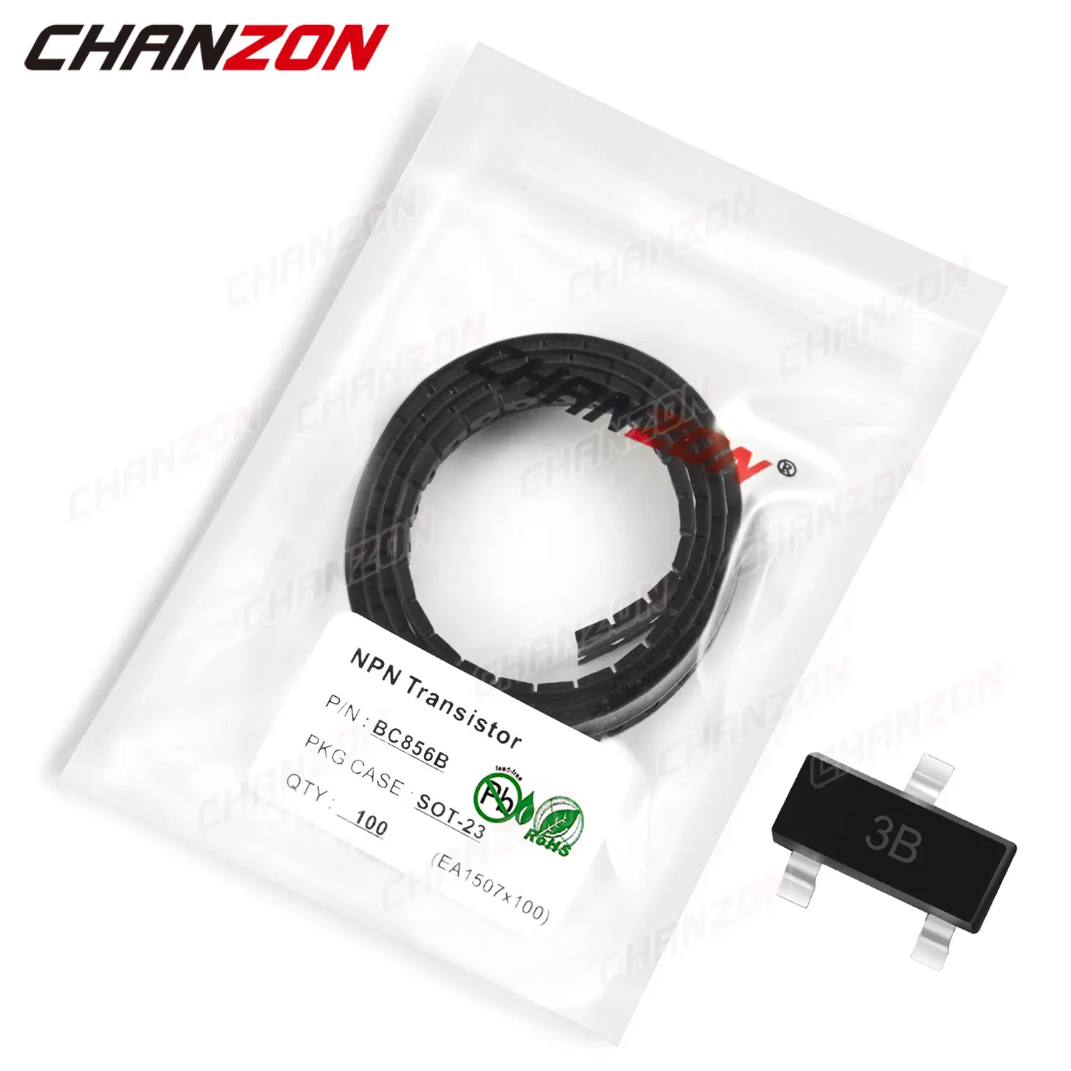 

100Pcs BC856B SOT-23 BC856S MD NPN Transistor Bipolar Junction BJT Triode Tube Fets -0.1A -80V Mark 3B Single Integrated Circuit