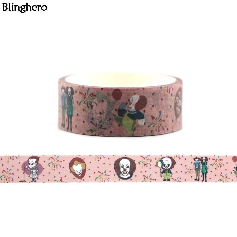 

10pcs/set Blinghero Ghost 15mmX5m Washi Tape Horror Masking Tape Adhesive Tapes Cartoon Clown Tapes Decal BH0052