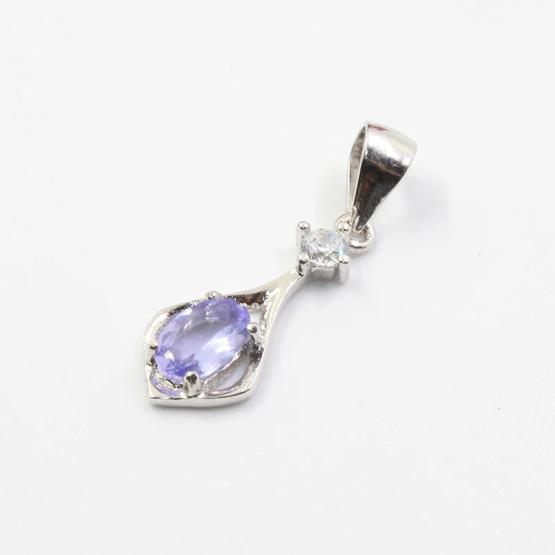 Простой Подвеска из танзанита с ожерельем для женщин 0 5 ct натуральный VVS класс