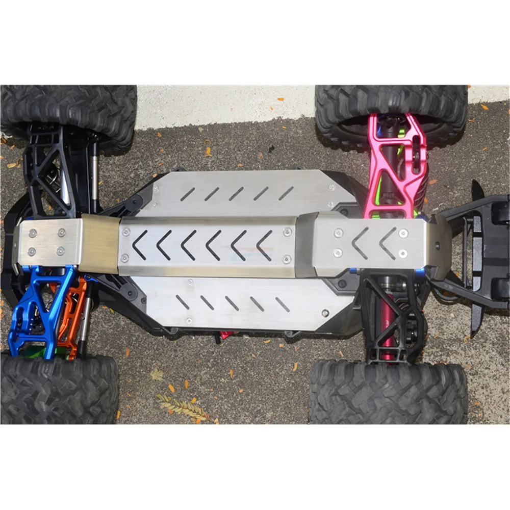 

Прочный нижний экран из нержавеющей стали для 1/10 MAXX MONSTER TRUCK-89076-4, аксессуары для радиоуправляемых автомобилей