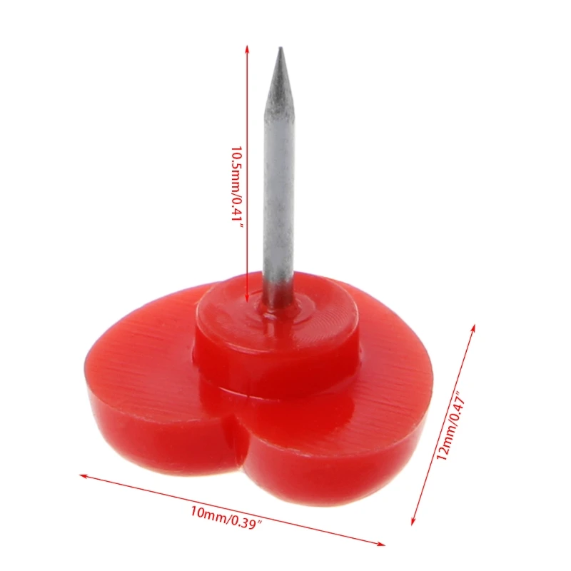 

New 50 Pcs Heart Shape Plastic Quality Colored Push Pins Thumbtacks Office School