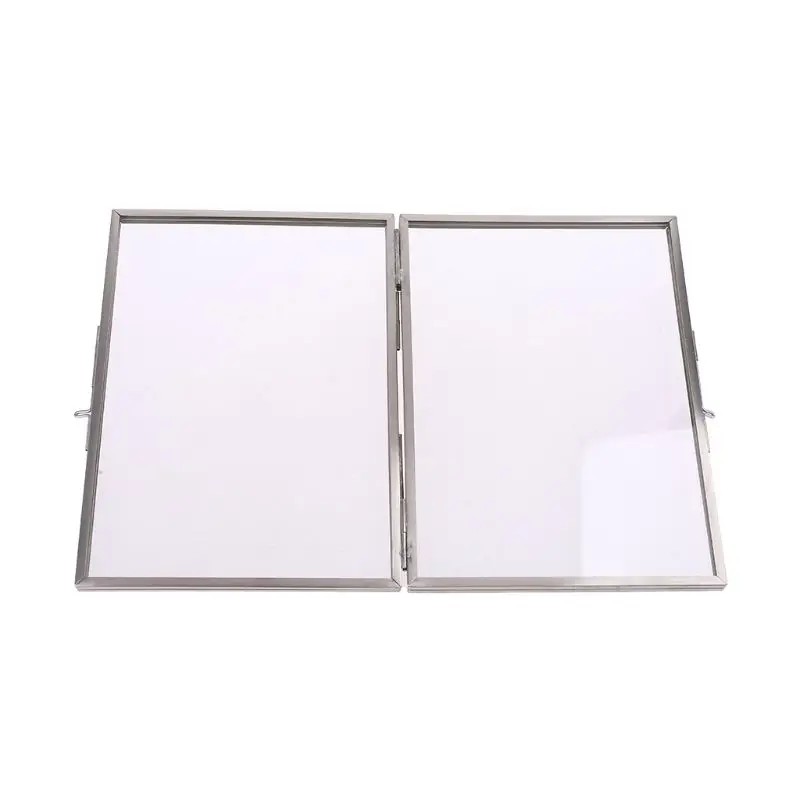 Двусторонняя Стекло металлическая рамка для фото фотографий с цветочным