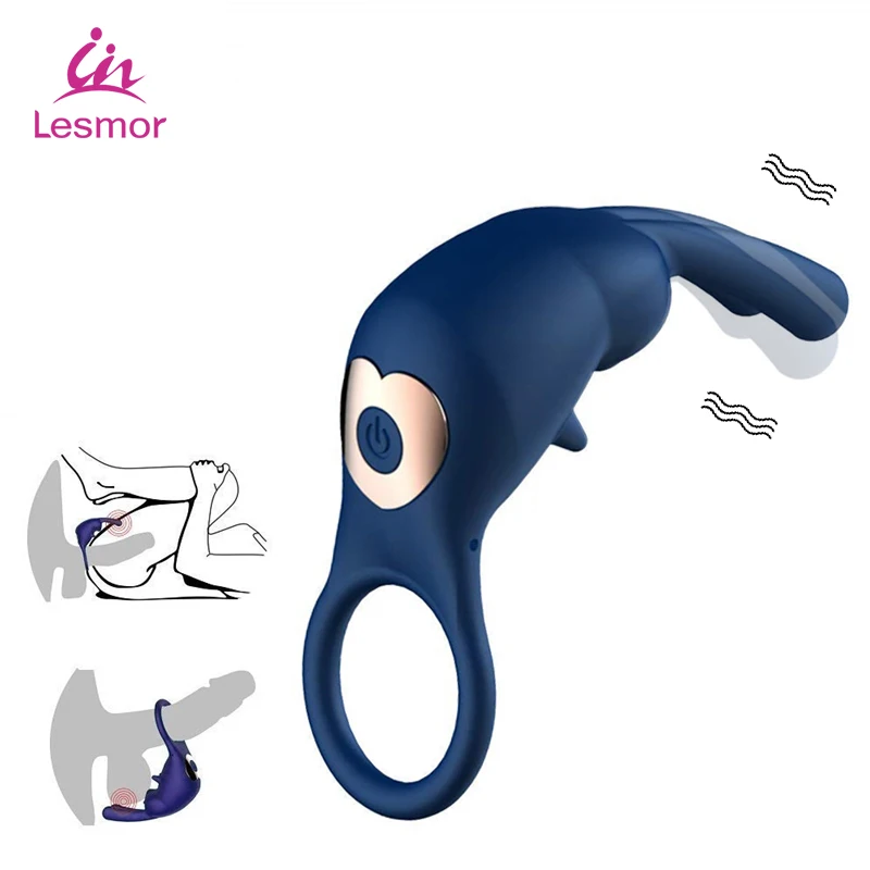 Вибрирующее кольцо для пениса с задержкой эякуляции, стимулятор клитора и точки G, анальный дилдо, вибратор для секс-игрушек для женщин, мужчин и пары.