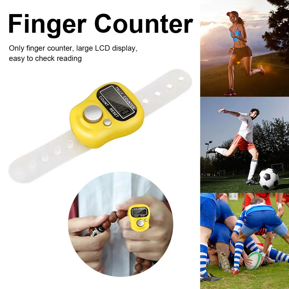 

Plastic Compact Mini Stitch Marker And Row Finger Counter LCD Electronic Digital Tally Counter Random Color