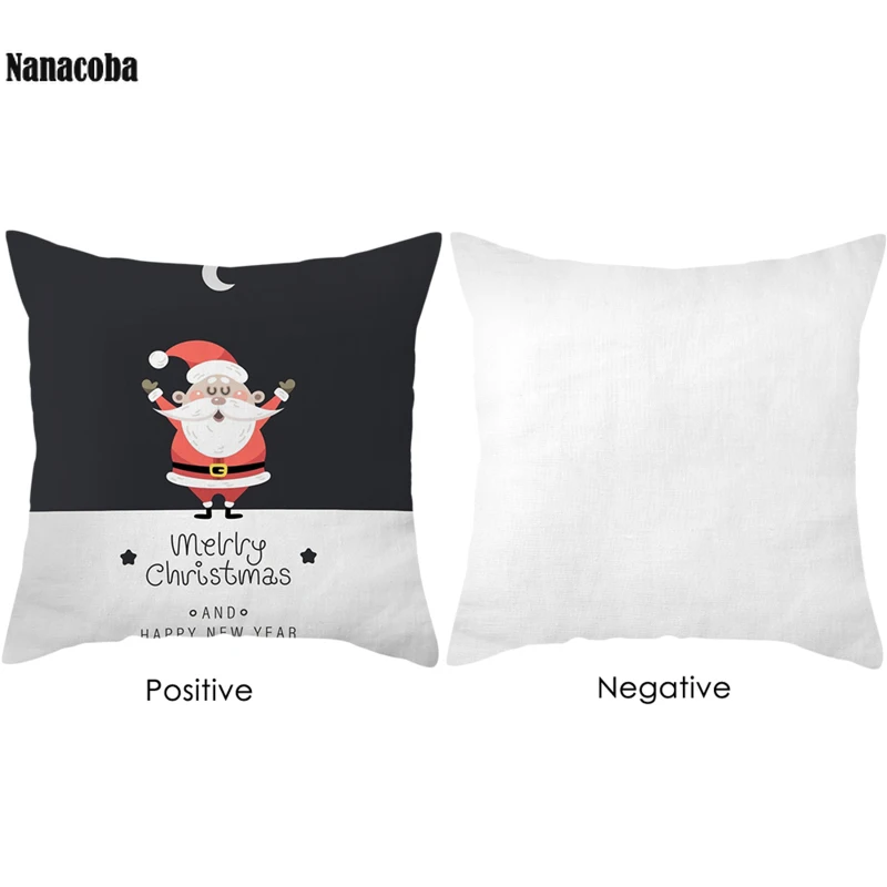

NEW Black Short Plush Pillow Case Hot Modern Nordic Santa Elk Cushion Cover Decorative Sofa Couch Throw Pillows Cover
