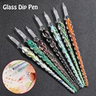 Ручка стеклянная перьевая ручка с цветочным 3D рисунком и чехлом для хранения