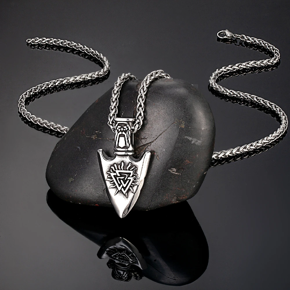 Скандинавский компас копье ожерелья мужские никогда не выцветают смешанные руны