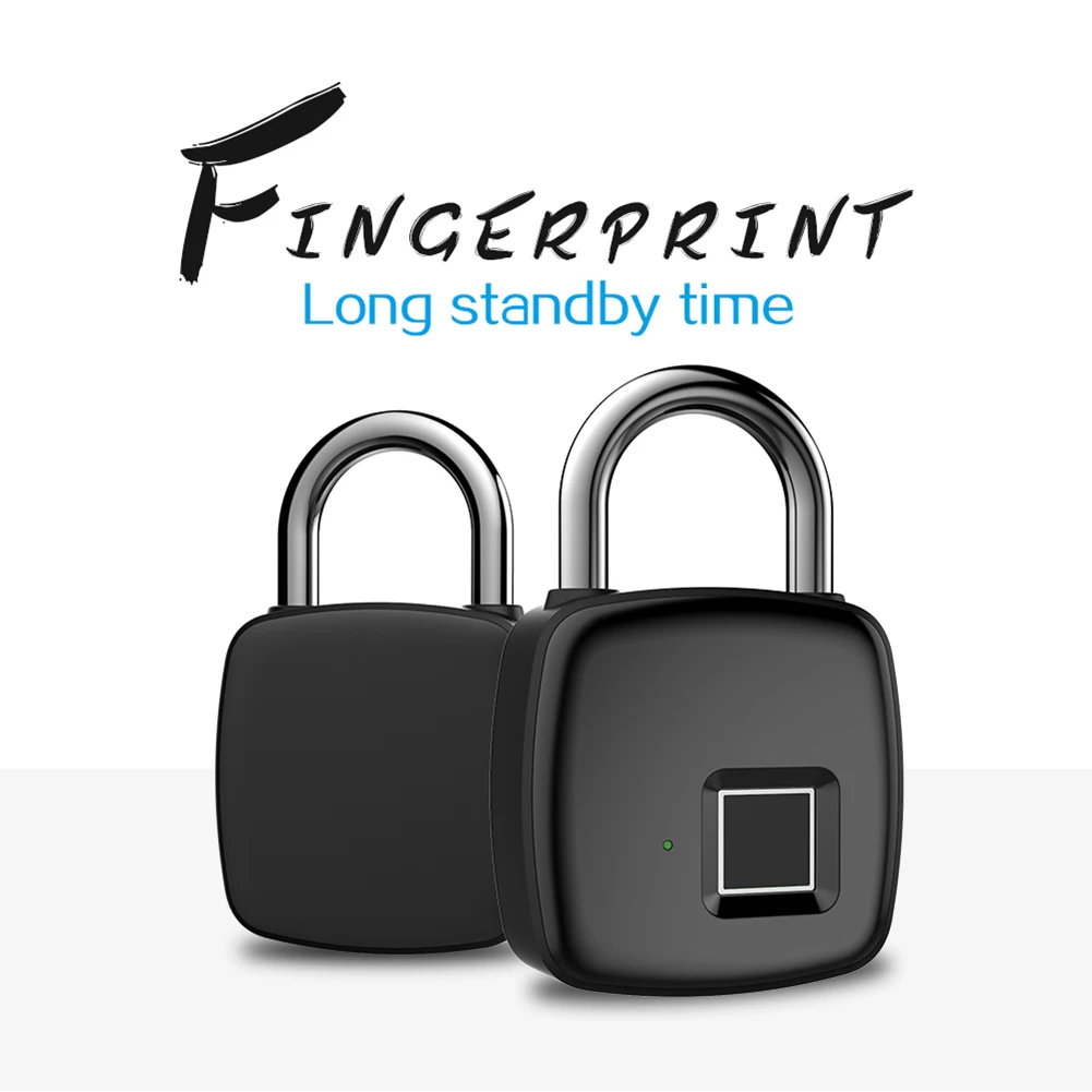 

IP65 Waterproof Smart Padlock With Keyless Biometric Suitable Fingerprint Lock Security Alarm Type Equipment Drop Shipping