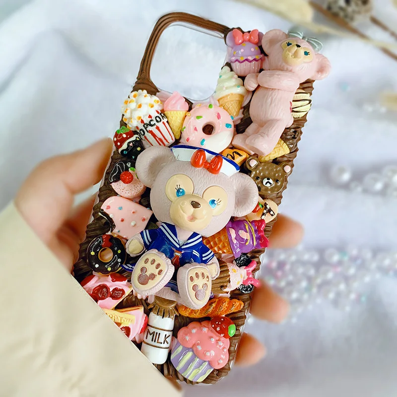 Чехол сделай сам для Samsung s8/s9/s10 plus note 8/note9/note10 + 3D чехол с милым медведем телефона