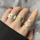 EN трендовые золотые кольца для мужчин и женщин парные кольца для влюбленных набор дружбы помолвки Свадебные Открытые Кольца 2021 ювелирные изделия