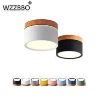 7w nordic entrance light bay window balcony macaron solid wood aisle corridor ceiling light ceiling surface mounted downlight