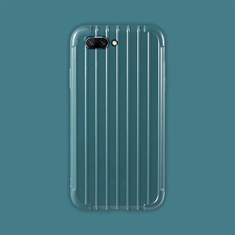 Роскошный багажный чехол для huawei honor 10, Модный милый чехол для костюма, чехол для багажника, ТПУ, силиконовая задняя крышка для телефона, чехол для huawei honor 10 - Цвет: Blue
