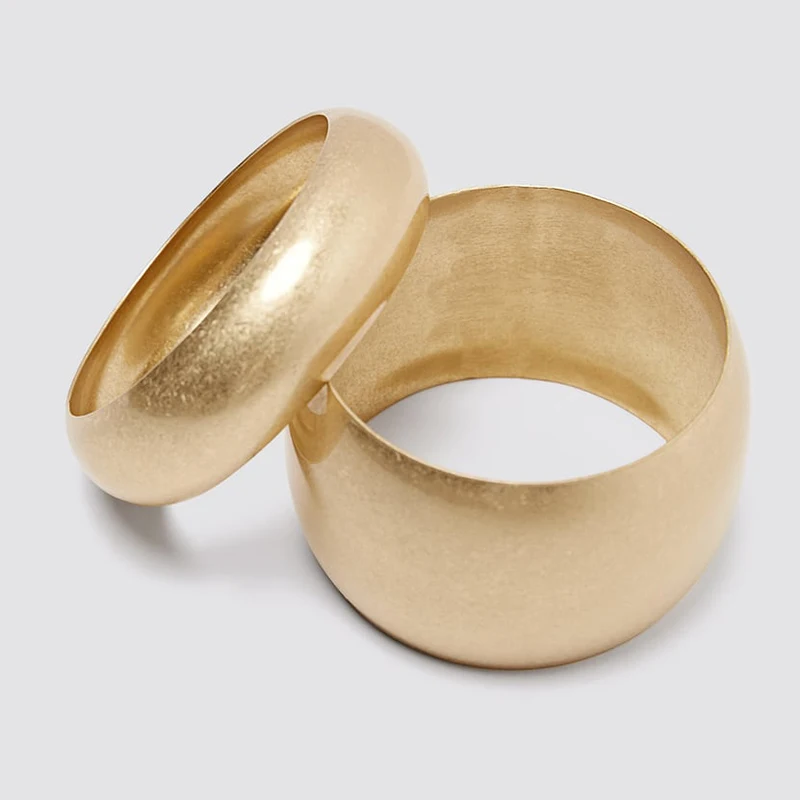 ZA браслет простой: золото серебро Цвет металлические браслеты для женщин в стиле