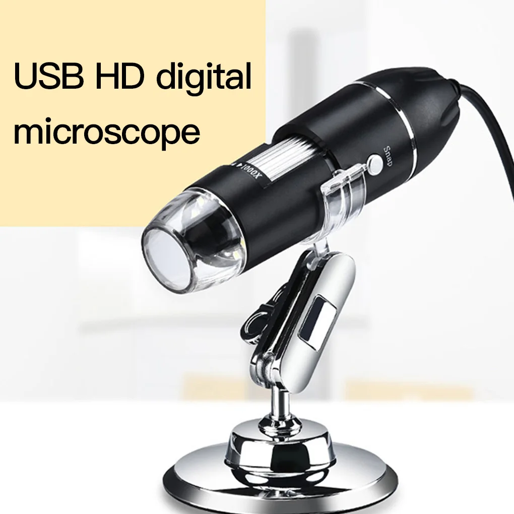 Цифровой микроскоп Регулируемый USB-эндоскоп 1600x2 Мп 8 светодиодов Type-C/Micro лупа для