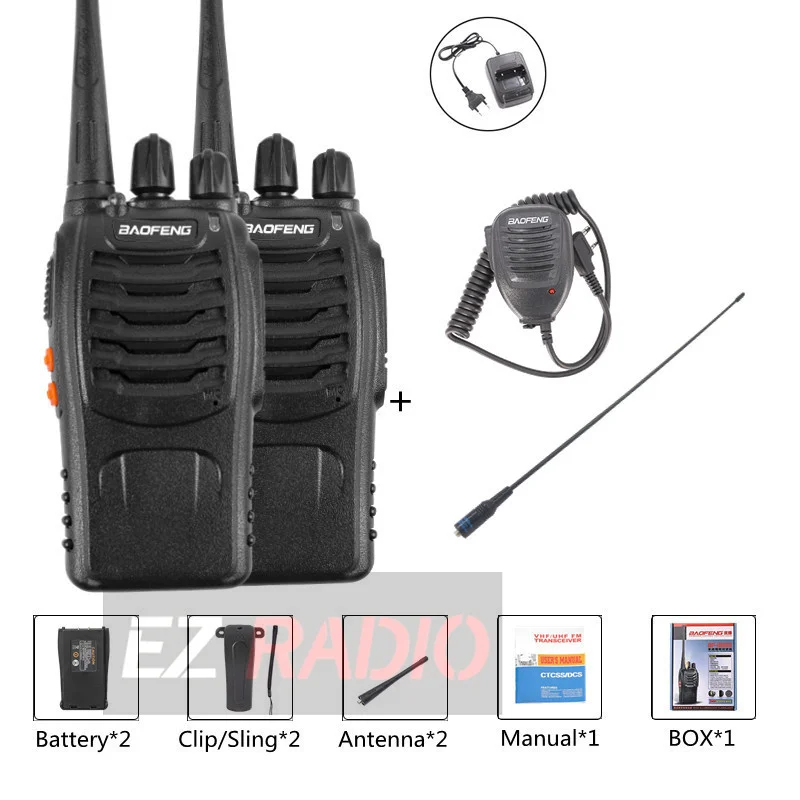 

Baofeng two-way walkie talkie bf-888s, UHF 400-470MHz, 16 channels, BF 888s, C2, 1 or 2 UDS, UV 82, UV 5R, 9R