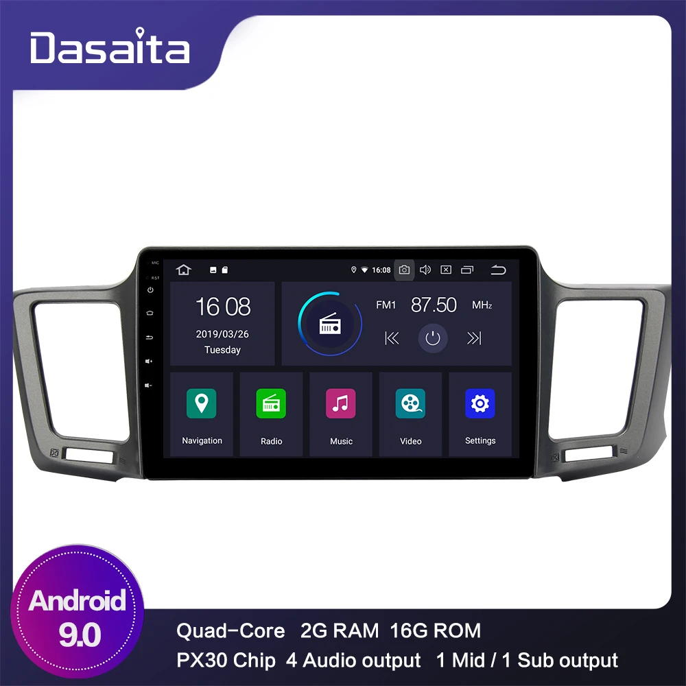 1 din 10 2 &quotHD ips экран Android 9 0 GPS автомобильный радиоприёмник Авторадио для Toyota RAV4 2014