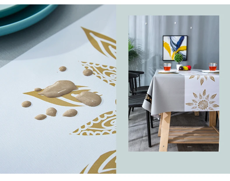 

Nordic Style Waterproof oil proof, anti scald and non washable table cloth Chair Cover For Dining Room Decor table cloth PVC