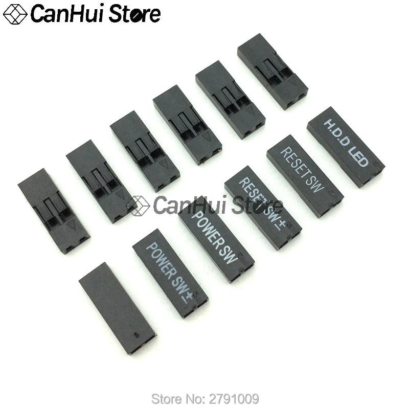 100 шт. 2 54 мм 1x2Pin 1*2P печать сброс мощности SW ± H.D светодиодный шрифт пластик Dupont