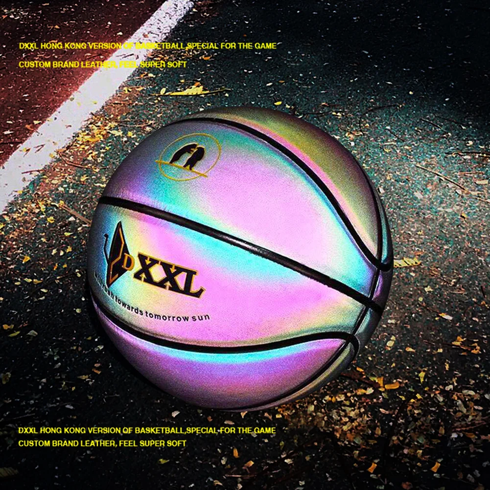 

Light Up Basketball Luminous Night Game Basketball Street Glowing Training Tool 7 Standard Pu Holographic Luminous Basketball