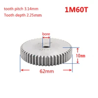 1 modulus 60 teeth spur gear 45 steel motor gear wheel no quenching