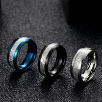 8mm stainless steel ring arc edge inlaid silver wire carbon fiber ring fashion exquisite jewelry accessories vip rings